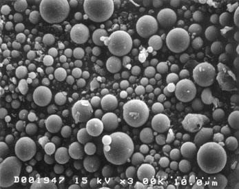 Fly ash particles